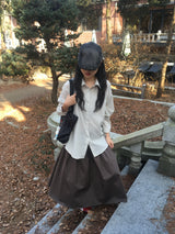 ストライプルーズフィットシャツ