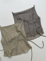 Draped Tencel See-through Bustier