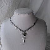 [NMIXX Bae Necklace] メルティングハートサージカルチェーンネックレス