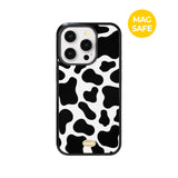 【MADE】ブラック&ホワイト ミルク カウ iPhoneケース [Glossy Glass/Magsafe]