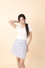 Lace Flower Mini Skirt