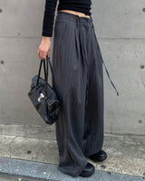 Stripe strap slacks
