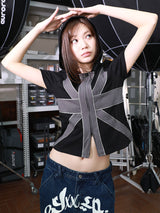 クロスパッチフーディー (BLACK)