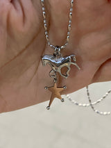 Horse star necklace