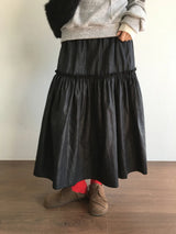 Chatin frill long skirt (2color)