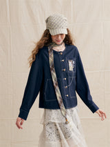 British Check Scarf Linen Blouse