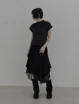 Anti-Fur Half-Pola Short-Sleeve Knit