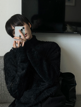 a rough mohair turtleneck