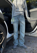 LOW SEMI BOOTS CUT DENIM