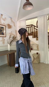 Stripe Collar Burton Long Sleeve Cardigan