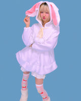 rabbit ear pom-pom hood (2color)