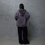 SLASHED CHECK HOODIE: PURPLE
