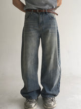 stripe curved denim(2colors)