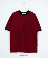 [unisex] モアブ ホース プリンティング リンガー ショート スリーブ ティー