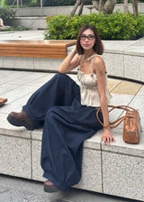Linen with wood charm top