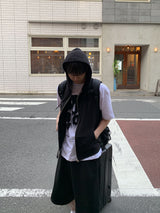 アリスフーデッドジップアップベスト