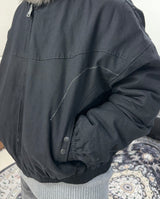 Rat Fur Hooded Bomber Jacket