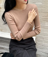 Reble Round Ribbed Long Sleeve Knit