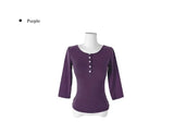 26FW★ [MADE] Fowor Henley Neck Button Slim Three Quarter T-Shirt