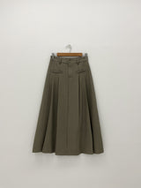 Pleat Twill Long Skirt
