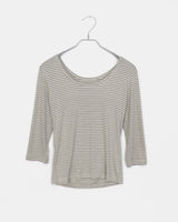 ストライプスリークォータースリーブTシャツ