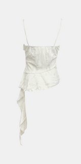 Unbalanced Frill Sleeveless Top