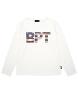 USA Flag Long Sleeve T-Shirt White