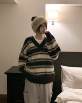 Poening Brush Stripe V-Neck Knit