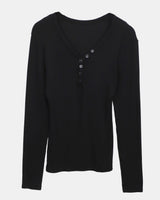 カルン スナップ Vネック ロングスリーブ Tシャツ