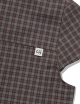 CHECKERED DOUBLE BLOUSE(BROWN)
