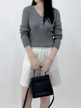 Agnelli 3/4 pintuck shorts