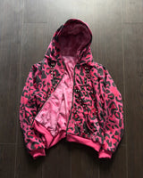 PINK GLAMOUR STUDDED 2SIDES HOODZIP