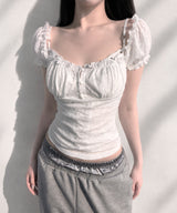 rosy puff blouse (3coors)