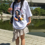 スノーホワイトプリンテッドオーバーサイズフィットショートスリーブTシャツ 1 カラー