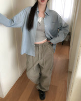 Kinz Dyeing Washing Snap Cargo Pants