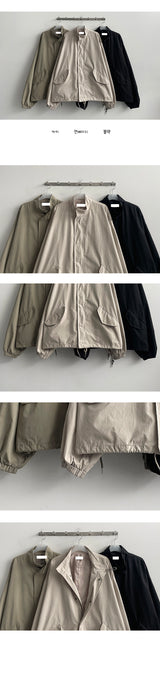 Thru Peach Cotton Boxy Half Bomber Jacket