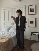Merid pintuck wide slacks