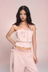 eat me plz* chest-wearing mini set, autumn-winter velvet street style chest-wearing top