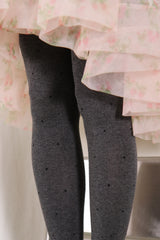 cotton polka dot tights (gray)