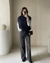 Koan double turtle silt knit vest