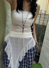 Checked around wide pants