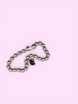 "E"ダークピーチクラッシュカスタムネックレス*金属アレルギー対応