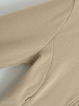 Velvet Collar Slim Round Zip-Up