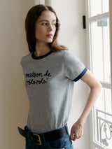 メゾン ド ロラ リンガー Tシャツ GY+NV