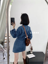 [SALE] デニムシャツスカートツーピースドレス