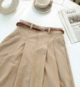 Desman Pintuck Banding Flare Skirt (Belt set)