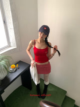 red apple sleeveless top