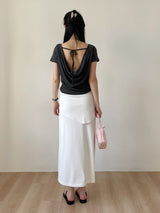 [Scarf SET] Pleated H-Line Long Skirt