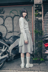 Star flayered midi skirt (Gray)