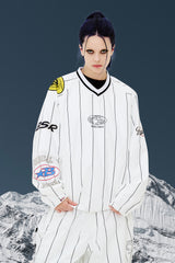 STRIPE SPORTY PULLOVER JACKET WHITE